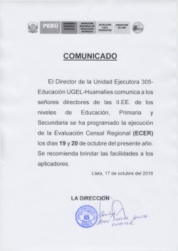 COMUNICADO - Ugel Huamalies