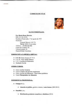 CURRICULUM VTTAE Eva Mar&iacute;a Rozas Huertas . Carnet