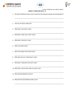 &ldquo;Lo que el Esp&iacute;ritu une, nada lo separa &ldquo; SUBJECT: LITERATURE