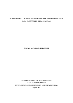 MODELOS PARA LA PLANEACION DE TRANSPORTE