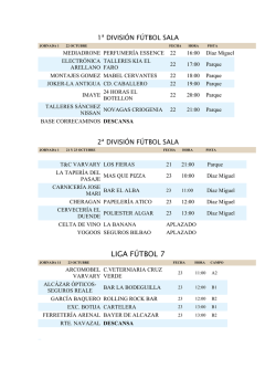 Pr&oacute;xima jornada F&uacute;tbol Sala y F&uacute;tbol 7 - Alc&aacute;zar
