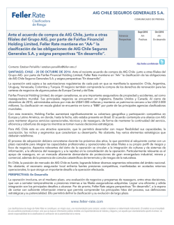AIG Chile Seguros Generales Ante el acuerdo de