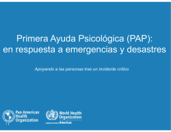 Primera Ayuda Psicol&oacute;gica (PAP): en respuesta a
