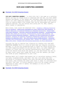 Ocr A452 Computing Answers