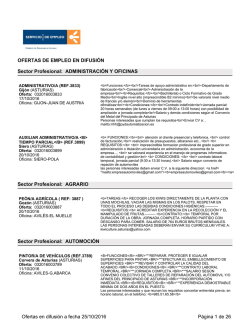 OFERTAS DE EMPLEO EN DIFUSI&Oacute;N Sector Profesional