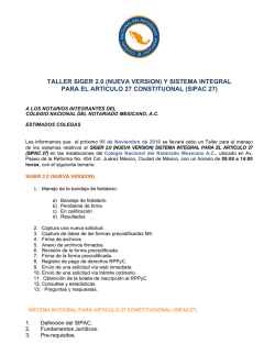 taller siger 2.0 (nueva version) y sistema integral para el articulo 27