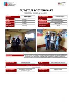 REPORTE DE INTERVENCIONES
