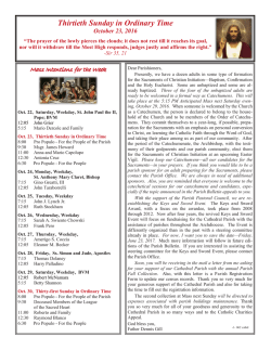 Thirtieth Sunday in Ordinary Time - The Cathedral Basilica of Saints