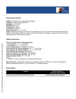 Informaci&oacute;n General Datos Particulares Documentos