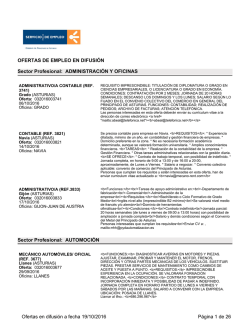 Ofertas difundidas por el Servicio P&uacute;blico de Empleo de ASTURIAS