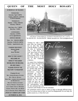 around the parish - Queen of the Most Holy Rosary