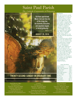 August 28 - St. Paul Parish