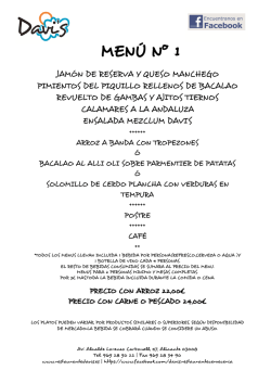 MEN&Uacute; N&ordm; 1 - Restaurante Davi`s Alicante