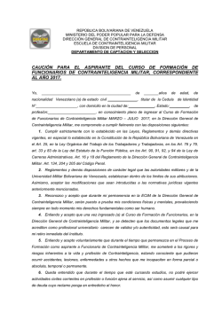 Aspirantes a Funcionarios de Contrainteligencia Militar