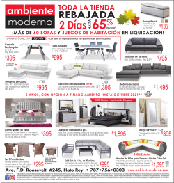 2 D&iacute;as - Ambiente Moderno