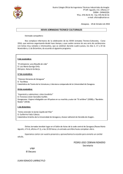 XXVIII Jornadas T&eacute;cnico Culturales 18/10/2016