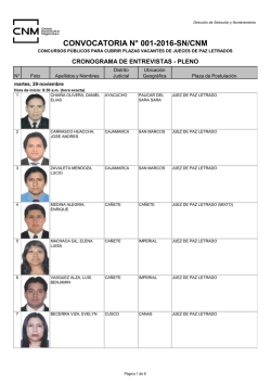 CONVOCATORIA N&deg; 001-2016