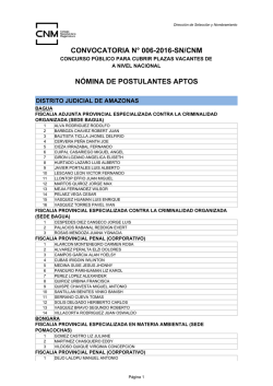 n&oacute;mina de postulantes aptos