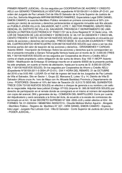 PRIMER REMATE JUDICIAL.- En los seguidos por