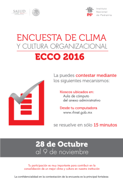 encuesta de clima ecco 2016 - Instituto Nacional de Pediatr&iacute;a