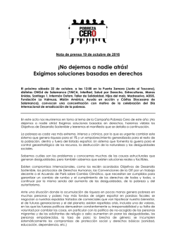 &iexcl;No dejemos a nadie atr&aacute;s! Exigimos soluciones basadas en derechos