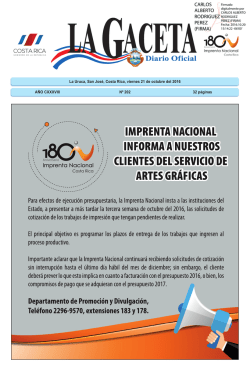 LA GACETA N&deg; 202 de la fecha 21 10 2016