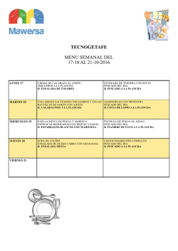 Cafeter&iacute;a men&uacute; semanal