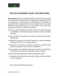 Pol&iacute;tica de Seguridad y Salud
