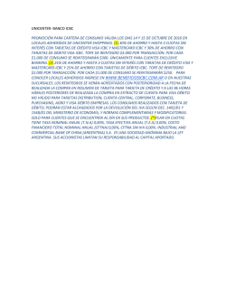 unicenter- banco icbc promoci&oacute;n para cartera de consumo v&aacute;lida