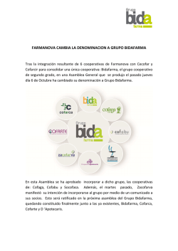 FARMANOVA CAMBIA LA DENOMINACION A GRUPO BIDAFARMA