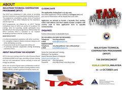 malaysian technical cooperation programme (mtcp) tax enforcement