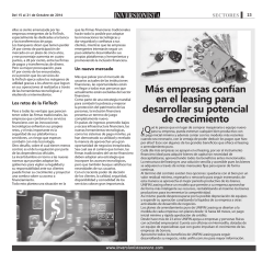 M&aacute;s empresas conf&iacute;an en el leasing para desarrollar su potencial