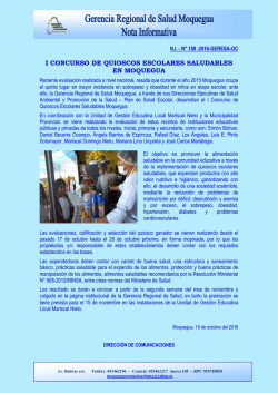 i concurso de quioscos escolares saludables en moquegua