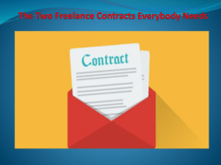 The Two Freelance Contracts Everybody Needs 