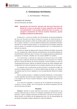 Publicaci&oacute;n n&uacute;mero 8699 del BORM n&uacute;mero 250 de 27/10/2016