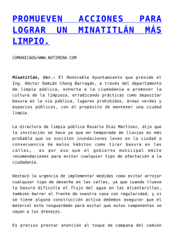 promueven acciones para lograr un minatitl&aacute;n m&aacute;s limpio.