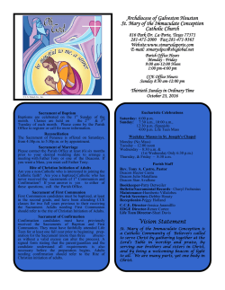 Oct. 23, 2016 - St Mary of the Immaculate Conception