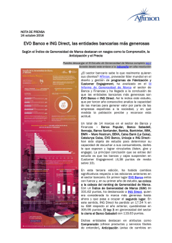 EVO Banco e ING Direct, las entidades bancarias m&aacute;s generosas