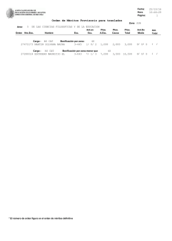 Orden de M&eacute;ritos Provisorio para traslados