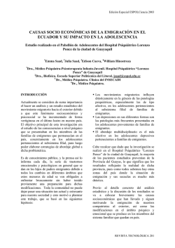 causas socio econ&oacute;micas de la emigraci&oacute;n en el ecuador y su