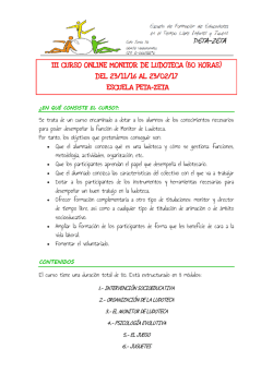 III CURSO ONLINE MONITOR DE LUDOTECA (80 HORAS) DEL 23