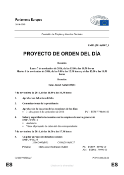ES ES PROYECTO DE ORDEN DEL D&Iacute;A