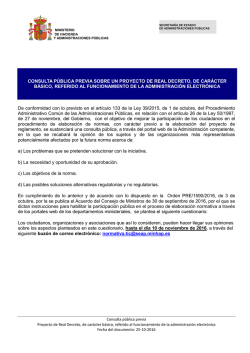 consulta p&uacute;blica previa sobre un proyecto de real decreto, de