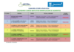 CAMPA&Ntilde;A OTO&Ntilde;O J&Oacute;VEN 2016 CALENDARIO CURSOS