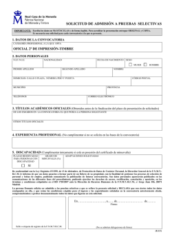 Solicitud de admisi&oacute;n a pruebas selectivas