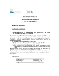 Bolet&iacute;n Impositivo y Previsional Octubre 2016