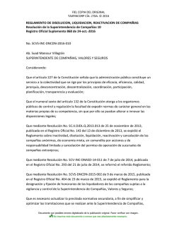 Resoluci&oacute;n de la Superintendencia de Compa&ntilde;&iacute;as No.8