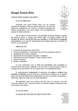 Convocatoria de Asamblea de Padres