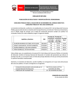 circular n&ordm; 007-2016 publicaci&oacute;n de resultados y