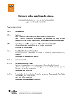 Coloquio sobre pr&aacute;cticas de crianza